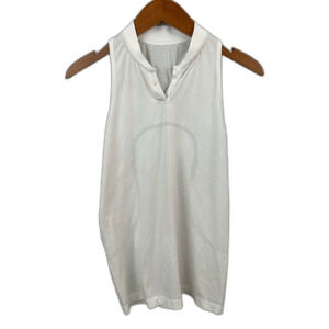 Lululemon White Swiftly Speed Sleeveless Henley Size 6
